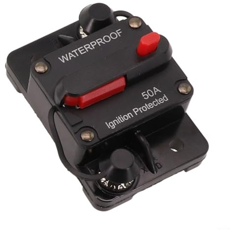 Disjoncteur de voiture, 30-300 A, 12-48 V DC, réinitialisation manuelle IP67, étanche, porte-fusible en ligne, protection pour camping-car, caravane, remorque, marine (120 A)