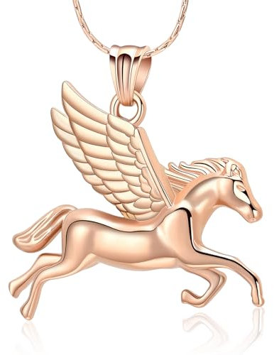 Minicremation Cremation Jewelry Horse Urn Pendant Necklace Stainless Steel Memorial Horse with Wings Gift for Women Men Necklace Ashes Holder Keepsake of Loved Ones