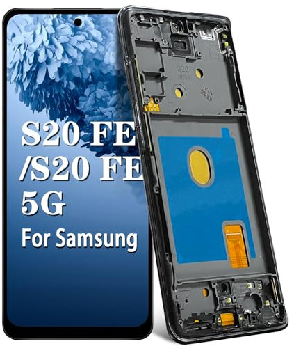DTD INCELL LCD Schermo per Samsung Galaxy S20 Fe/S20 Fe 5G LCD Display Sostituzione del Vetro digitalizzante (6,5,Nero con Telaio)