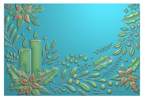 OTCRAFT 3D-Prägeschablone für Kartenherstellung, Kerzen, Weihnachtsdekoration, transparente Kunststoff-Textur, verblasst Prägeschablone für Scrapbooking, Karton, Album, DIY-Dekoration, Papierbasteln