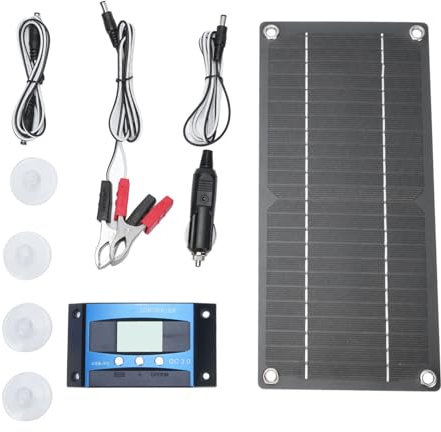 Kit de Panneau Solaire 600W 12V, Panneau Solaire Monocristallin de 600 Watt, Contrôleur de Chargeur Solaire 100A pour RV, Campeurs et Autres Applications Hors Réseau