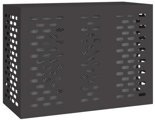 vidaXL Housse de climatiseur Noir 110 x 50 x 80 cm Acier | Lignes épurées et finition mate qui déchire , Construction en acier costaud , Parfait pour l'extérieur