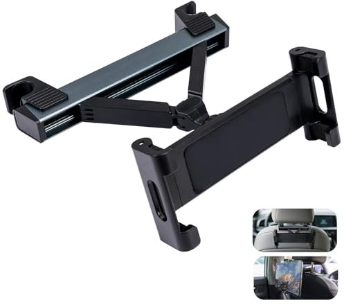 Tablet Halterung Auto Kopfstütze, Tablethalterungen Ausziehbare, Tablet-Halterung 360°Drehbare und Ausziehbar für Autokopfstützen, KFZ Tablet Halter Kompatibel mit iPad und Alle 4,7-12,9 Zoll Geräte