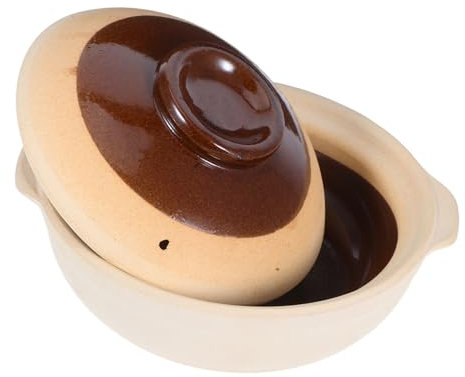 Hemobllo Ergonomic Handles Stovetop Cookware Set Rice Soups Ceramic Porridge Pot Lid Heat Preservation