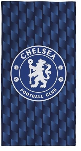 Chelsea FC Officially Licensed Towel | Super Soft Feel, Geometric Football Club Design | Perfect The Home, Bath, Beach & Swimming Pool | One Size 75cm x 150cm | 100% Cotton