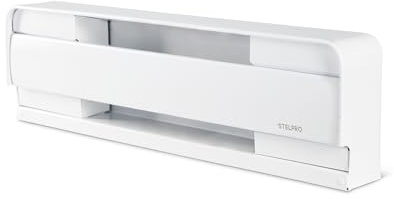 Stelpro Brava Electric Baseboard Heater – 300W / 240V (225W / 208V) – 22″ L × 5 7/8″ H – Rounded Corners – Durable Steel Convection Heater for Silent Comfort (AB03029W) – White
