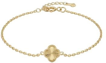 Suzan Gold® 375 Echtgold Armband für Damen mit graviertem Blütenmotiv filigran elegant hypoallergen wasserfest – Solena Bloom – zeitloser Goldschmuck als stilvolles Geschenk für Frauen