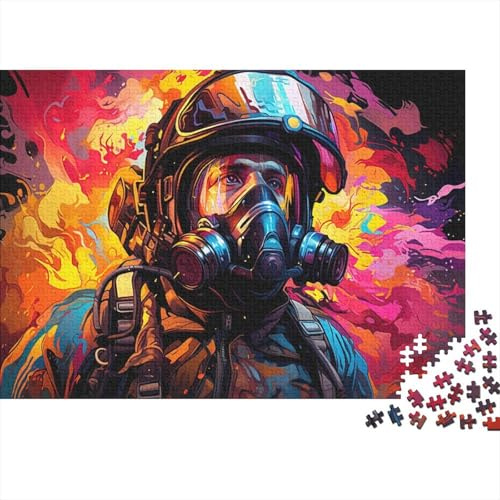 Helmeted Figure 1000 Piece Jigsaw Puzzle Paper 1000 Pieces Adult Vibrant Abstract Art Puzzle Game for Family Relaxation Home Decor Gift 70x50cm/1000pcs