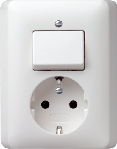 Gira 017604 Wippschalter/Steckdose volle Platte Reinweiß seidenmatt