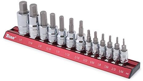 Titan 16123 SAE Innensechskant-Bit-Steckschlüsselsatz, 13-teilig