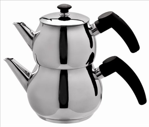 Schillerbach Teekanne Set mini Edelstahl 18/10 Turkisch Tee Kochset