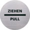 helit H6271800 - Piktogramm Ziehen / Pull, Ø115 mm, selbstklebend mit Klebepad, Edelstahl