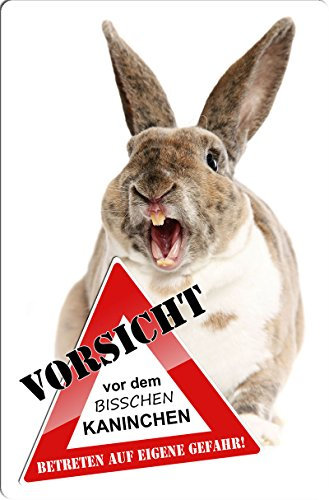 Nanyuk +++ Kaninchen Hase Zwergkaninchen - Metall Warnschild Schild Hundeschild Sign - KAN 01 T3