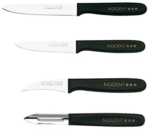 Nogent - Pack de 3 couteaux et 1 éminceur classic noir