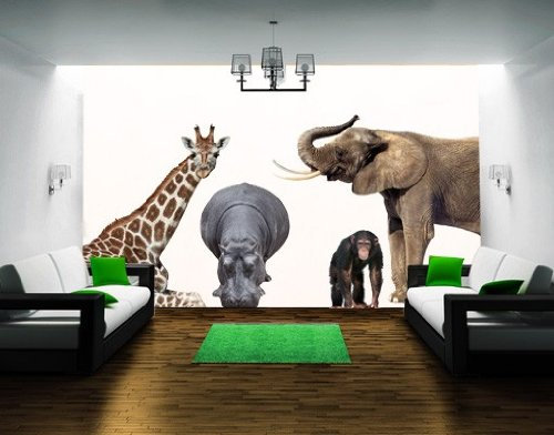 Wandtattoo No.406 African Safari Set 110x56cm Wandsticker Kinderzimmer Afrika, Größe:56cm x 110cm