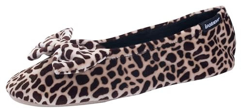 Chaussons FEMME Velours - grand noeud Isotoner 35/36 EU, Girafe
