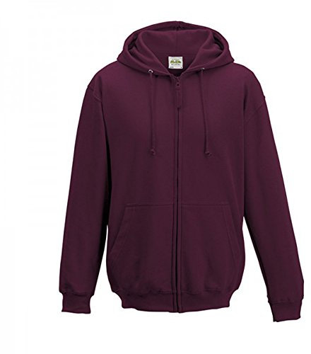 AWDis Just Hoods Men's Zoodie Hoodie, Burgundy, XX-Large