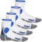 CFLEX Damen und Herren Running Funktions-Socken (4 Paar) Laufsocken - Weiss-Blau 35-38