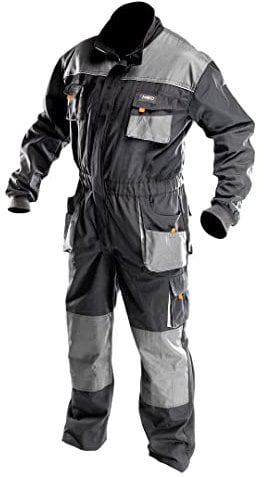NEO TOOLS Arbeitsoverall | Größe L | Grau | Arbeitsjacke | Latzhose | Arbeitskleidung | EN ISO 13688:2013