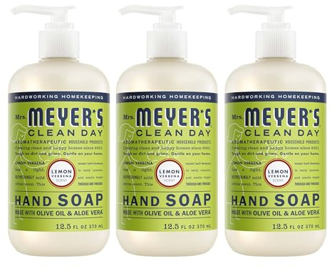 MRS. MEYER'S CLEAN DAY Hand Soap, Lemon Verbena Scent, 12.5 Fl Oz Bottle - 3 Pack