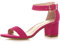 Femmes Talon Moyen Bout Ouvert Sandales à lanières ,Daim Rose Fuchsia,38 EU