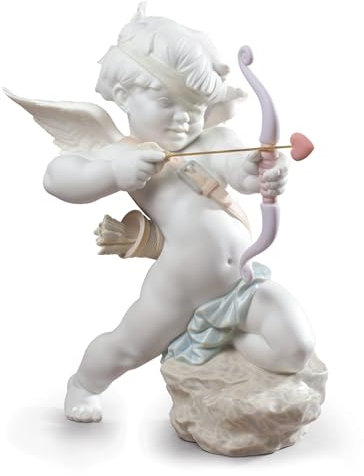 LLADRÓ Engel-Figur Direkt Ins Herz. Amor. Porzellan.