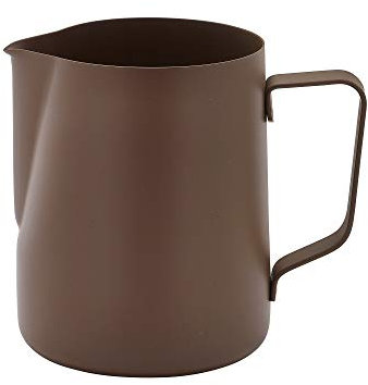 Genware Non-Stick Frothing Jug Brown 20oz / 600ml - Milk Frother Jug for Barista Coffee Service
