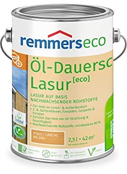 Remmers Dauerschutz-Lasur [eco] silbergrau, 2,5 Liter, Langlebig, ausgeprägter UV-Schutz, für innen und außen, Schutz vor UV-Strahlung & Feuchtigkeit