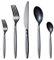 HOMQUEN 30-Teiliges Schwarzes Besteckset, Edelstahl Besteck Set, Titan Schwarz Besteckset, Service Set für 6 (Glänzend Schwarz)