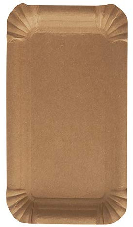 Papstar - 4 x 250 Assiettes, cartonpure rectangulaire 11 cm x 17,5 cm marron