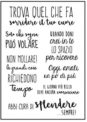 Lyguy Timbro Trasparente, Alfabeto Italiano FAI DA TE Timbro in Silicone Trasparente Sigillo Album da collezione Rilievo Album Decoro Artigianato