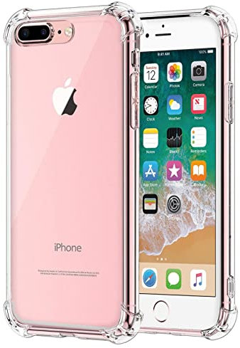 CoolGadget Ultra Crystal Clear Hülle für iPhone 7 Plus/iPhone 8 Plus, Transparente TPU Schutzhülle mit Stoßschutz, Klar