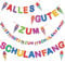 HOWAF Girlande Schulanfang Deko, Zuckertüten Banner, Rot und Weiß, Papier, Gerade