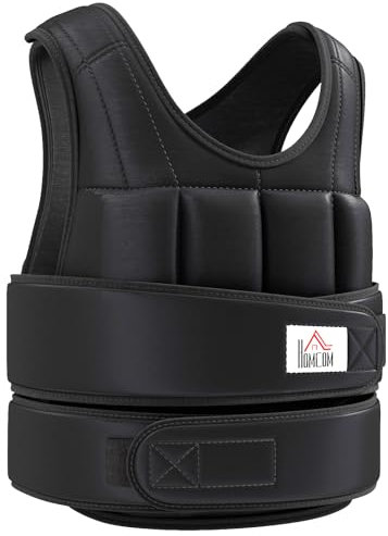 HOMCOM 15kg Weighted Vest, Adjustable Running Weight Vest with 38 Weight Bags for Men or Women Cardio Exercise, Black