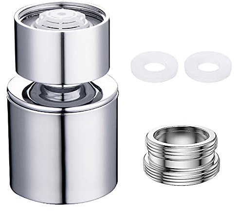 360 Swivel Tap Aerator Universal M24/M22 Water Saving Filter 2 Water Outlet Modes Anti-Splash Filter Faucet for Bathroom Sink with Nozzle Adapter