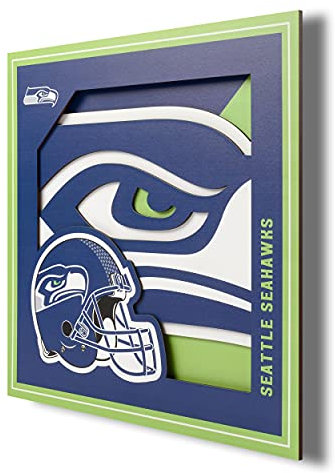 YouTheFan NFL Seattle Seahawks 3D-Logo-Serie Wandkunst – 30,5 x 30,5 cm