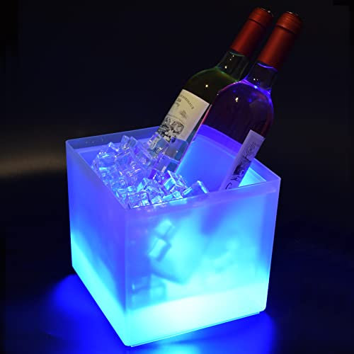 3.5L Eiskübel LED, Bunte Led Eiskübel für Flaschen, Eiskübel mit automatischem Farbwechsel, Für Partys, Häuser, Bars, Clubs, Themenrestaurants, kann Rotwein, Saft, Bier einfrieren