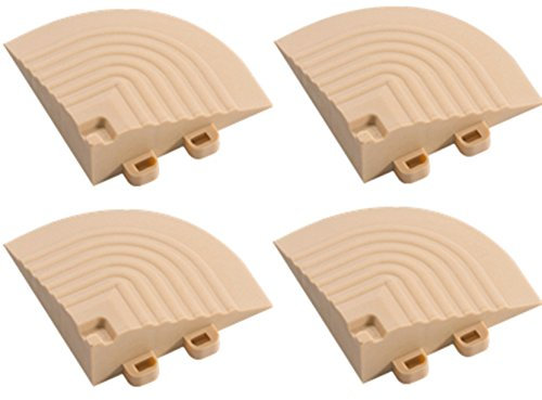 BodenMax 4-er Set Eckteile | Kompatibel NUR mit BodenMax Klick Bodenfliesen | Beige