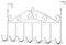 WENLION Kleiderhaken für Mantel, Handtuch, Tasche, Robe – 7 Haken (weiß)