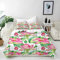 ANHOPE Floral Lotus Bettwäsche Set 3 Teilig Wasserlilie Blume Bettbezug 135x200 cm + 2 Kissenbezug 50x70 cm Weich Microfaser Bettbezüge mit Reißverschluss Bettdeckenbezug für Kinder Mädchen
