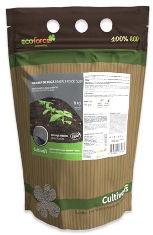 CULTIVERS 6 kg di Farina di Roccia e basalto in Polvere. Fertilizzante Ecologico a Base di silicio Che fornisce microelementi per Tutti i Tipi di Piante. Pietra della Forza