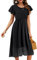 Beluring Summer Dresses for Women Midi Dress with Elegant Ruffle Cap Sleeve Black Size 18-20