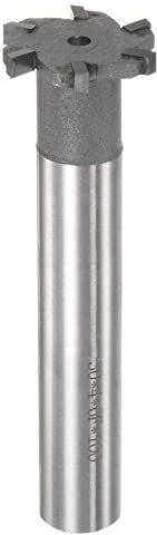 sourcing map Fraises à rainure en T, 4 mm de profondeur, 30 mm de diamètre, tige de 16 mm de pointe en carbure de tungstène, 6 cannelures en T pour acier inoxydable, cuivre, aluminium