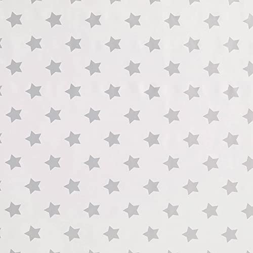 ecosoul Wachstuchtischdecke Stern Silber Wachstischdecke Schutzdecke Weihnachten glatt abwaschbar Meterware Breite:140cm Länge:160cm