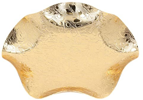 Bol à Fruits Doré, Corbeille a Fruit à Collation Assiette à Fruits, Bol à Fruits en Métal à Motif électrolytique, Plateau Panier à Fruits de Rangement à Collation pour Diverses Décor de Table