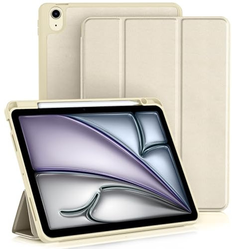 Vobafe Hülle für iPad Air 11 Zoll 2025/2024 M3/M2, iPad Air 5 4 Generation(2022/2020, 10,9 Zoll,5./4.), Flexibler TPU-Rückdecke mit mit Stifthalter, Auto Schlafen/Wachen, Polarstern