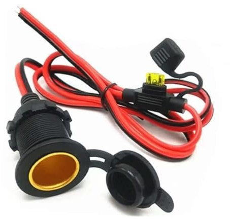 Zigarettenanzünder Buchse,kfz steckdose buchse mit 2M Anschlusskabel,12V-24V KFZ Steckdose,12v steckdose wasserdicht, Zigarettenanzünder KFZ Buchse Steckdose für Motorrad Boot LKW PKW
