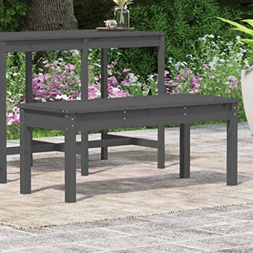 Tidyard Gartenbank Holz Massiv, Holzbank, Sitzbank, Parkbank, Gartenmöbel Bank, Grau 109x44x45 cm Massivholz Kiefer, bis 110kg