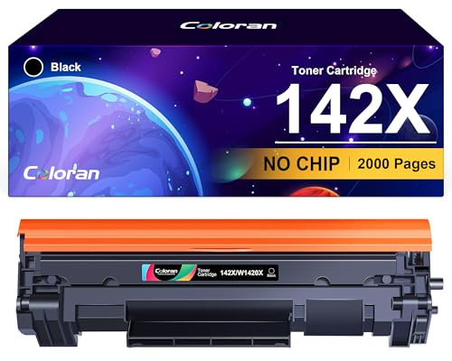Coloran 142A 142X Toner (ohne Chip) kompatibel für HP 142A 142X W1420A W1420X für Laserjet M110we M110 M110w MFP M140we M140 M140w M139 M139we (1 Schwarz)