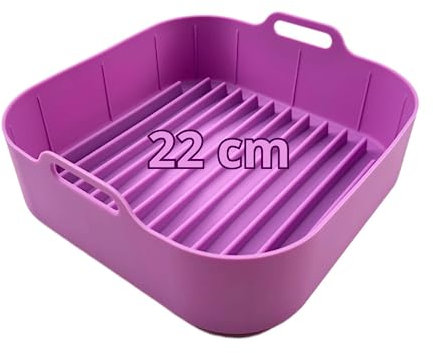 MOLDE 22 cm Molde silicona freidora de aire compatible con TURBOBLAZE COSORI 6 4 DUAL BLAZE, Princess 8 L Molde silicona freidora de aire 22 cm Cesta silicona freidora aire (MORADO)